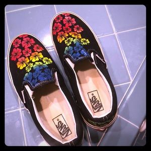 Youth 8.5 Vans. Colorful floral